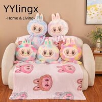 Chăn ngủ YYLINGX, Ba lô Labububububububu hoạt hình 2 trong 1, Đệm xe hơi chống lạnh đa năng mùa thu đông