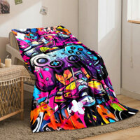 Chăn nhồi bông in hình tay cầm chơi Game 3D, Chăn Sherpa trò chơi điện tử cho trẻ em bé trai, Chăn lông cừu bảng điều khiển mới lạ, Chăn lông tơ cho ghế Sofa