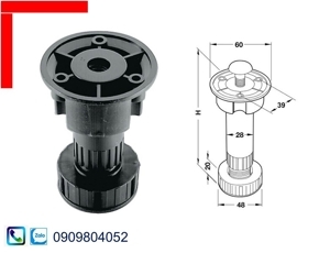 Chân nhựa đen 150mm Hafele 637.45.371