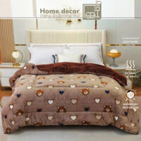 Chăn nỉ lông thỏ YUKI, chăn đại hàn siêu ấm xuất Nhật dày mịn không túi kích thước 2mx2m3