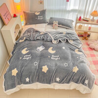 CHĂN NỈ NHUNG SỮA HỌA TIẾT HOẠT HÌNH RỄ THƯƠNG