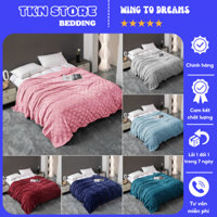 Chăn nỉ tăm kích thước 2mx2m3  loại 1, Mền nỉ tuyết chất liệu mềm mại không rụng lông mẫu mới 2023