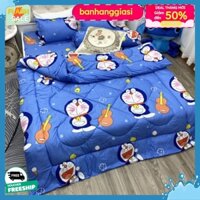 Chăn Phao Trần Bông Dày 1m8x2m,vải cotton poly,có chọn mẫu[mẫu doremon đàn]