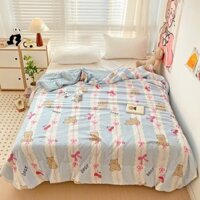 Chăn phao xơ đũi đậu nành phiên bản xuân hè mới có lót nỉ nhung massage, chăn nhẹ giữ nhiệt tốt, kích thước 2mx2m3