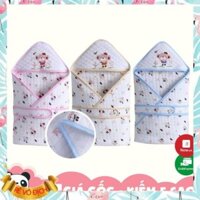 Chăn quấn ủ có đai trần bông 3 màu cho bé Momcare