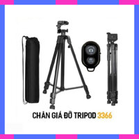 CHÂN QUAY ĐIỆN THOẠI TRIPOD 3366 CAO 140CM, TAY XOAY NÂNG TRỤ