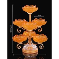 Chân sen 7 ngọn lưu ly ( màu cam ) trưng đèn nến, thờ cúng  Nhơn Phát