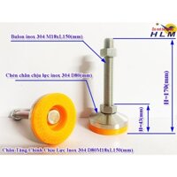 Chân tăng chỉnh chịu lực inox D80M18xL150(mm) | Chân tăng chỉnh inox D80M18xL150(mm) | Chân tăng chỉnh