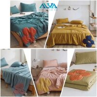 Chăn Tencel Thêu Hoa Nổi Alva - 100% Tencel Cao Cấp Mát Lạnh,Vải Mịn,Không có bụi lông...