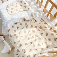 Chăn Thu Đông Cho Bé, Chăn Xô Muslin Hạt Đậu Kích Thước 90*100cm vải muslin cao cấp kết hợp vải nhung bi làm chăn hè