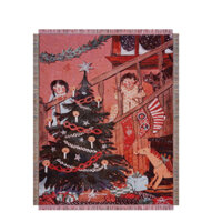 chăn trải sopha  Noel hình hoạt hình trải sàn, trải ghế, treo tường, quà tặng sinh nhất, hàng oder 12 ngày