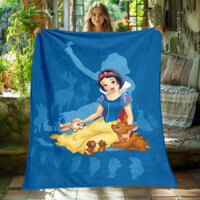 Chăn Trắng Tuyết Disney- Ném Flannel Nhẹ Cho Sofa, Giường, Du Lịch, Cắm Trại, Phòng Khách, Văn Phòng, Ghế Dài, Chăn Dã Ngoại