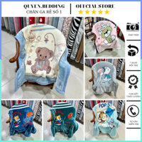 Chăn Tuyết Nhung 2 Lớp Cho Bé Chăn Thu Đông Cho Bé Chăn Cho Bé Đi Học Họa Tiết Ngộ Nghĩnh Đáng Yêu Kích Thước 1m x 1m4