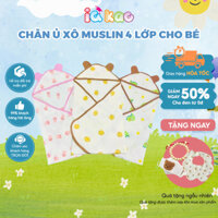 Chăn ủ choàng xô Muslin 4 lớp IQ Kao cho bé, chăn quấn đắp, khăn tắm có mũ cao cấp mềm mại IQKao UC02