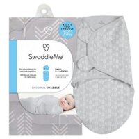 Chăn Ủ Kén Cotton Summer SwaddleMe họa tiết mũi tên xám size S cho bé sơ sinh