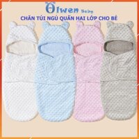 Chăn Ủ Sơ Sinh Gấu Có Mũ Cho Bé Gái Trai Túi Ngủ Khăn Quấn Kén Chũn Loại Liền Thân Cho Trẻ 0-1 năm Mùa Đông Xuân Thu Hè