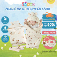 Chăn Ủ Xô Muslin Trần Bông Phối Hạt Đậu IQ KAO cho bé, chăn quấn đắp vải nhung bi mềm mại và ấm áp cho bé sơ sinh UC05