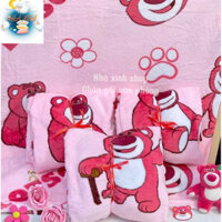 Chăn văn phòng gấu hồng 1m6x2m