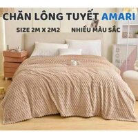 Chăn văn phòng lông tuyết Amari lông tuyết kẻ ô vuông nhập khẩu KT 2m2x2m