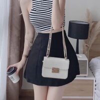 Chân váy A ngắn lưng cao dáng dài công sở ôm xòe màu đen nâu be xếp ly Chân váy chữ a cạp liền có quần trong đi biển đẹp