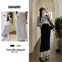 Chân váy bầu công sở body dáng suông chữ A tôn dáng, chân váy bầu trơn basic, váy bầu siêu co dãn dễ phối đi làm
