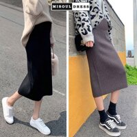 Chân váy bầu dáng dài chất len thừng mongtoghi thiết kế mặc mùa thu đông co giãn thoải mái mặc đi làm đi chơi 690