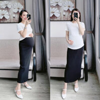 Chân Váy Bầu Hè Mát Chất Liệu Ly Gân Đủ Size 42-85kg