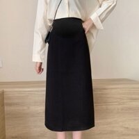 Chân váy bầu trơn vải Umi dáng dài dành cho bầu basic dễ phối đồ đủ size 40-100kg