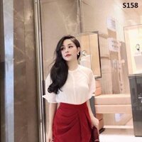 Chân váy bèo chéo xẻ trước
