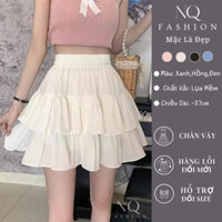 Chân váy bèo xếp ly 2 tầng bồng bềnh chân váy ngắn xòe lưng cao phong cách tiểu thư váy chất lụa cao cấp M13