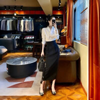 Chân Váy Bút Chì Bom Hàn Quốc Xẻ Sau Dài 70cm Có Túi Chéo 2 Bên