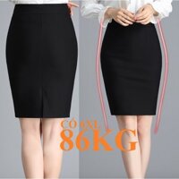 CHÂN VÁY BÚT CHÌ CÔNG SỞ LƯNG THUN XẺ TÀ SAU HẢI NGÂN có big size 90KG
