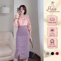 Chân Váy Bút Chì dài 70 cm có túi cơi sẻ TÀ trước chất vitex 1Tcoi70