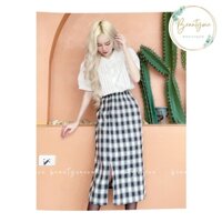 Chân váy bút chì- kẻ ô vuông-xẻ đùi cực xinh- đi làm đi chơi đều đẹp