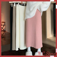 Chân Váy Bút Chì Len Dệt Kim Pha Lông Thỏ Mềm Mịn Hàng Cao Cấp