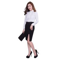 Chân váy bút chì lưng thun, xẻ tà trước, chất Umi Hàn đẹp