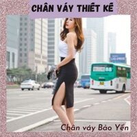 Chân váy bút chì màu đen xẻ sườn tới gối - M89