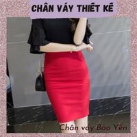Chân váy bút chì màu đỏ xẻ sau quyến rũ( sẵn size) - M5C