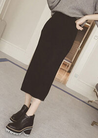 Chân váy bút chì xẻ tà nhiều màu cv02 - đen