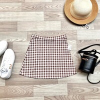 CHÂN VÁY CARO DÁNG NGẮN XÒE NHẸ