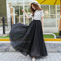 Chân váy chiffon dáng dài thiết kế xếp ly thời trang đi biển xinh xắn dành cho nữ