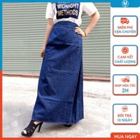 Chân váy chống nắng jean trơn cao cấp có bigsize cho nữ dưới 95 kg JHT116 H&T FASHION