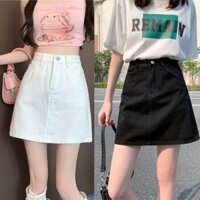 Chân váy chữ A Bigsize nữ chất vải Kaki dày dặn có lót quần khóa kéo có túi lưng cao 60-95kg- CV11
