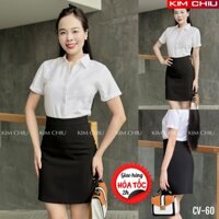 Chân Váy Chữ A Công Sở KIM CHIU Màu Đen, Xanh Đen Vải Tuyết Mưa Cao Cấp Không Xù Lông Dài 46cm HÀNG CHẤT LƯỢNG CAO CV-60