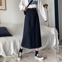 Chân váy chữ A dài màu đen