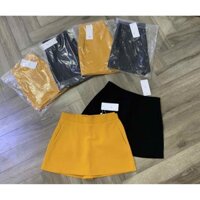 CHÂN VÁY CHỮ A DÁNG BASIC KINA MÀU VÀNG  KHÓA BÊN SƯỜN CÓ QUẦN LÓT TRONG