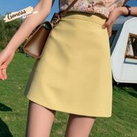 Chân váy chữ a Goness màu vàng chanh công sở thời trang