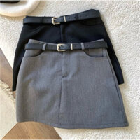 chân váy chữ A kèm đai lưng