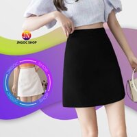 Chân váy chữ A lưng cao, Chân váy ngắn công sở cạp cao đen trắng trẻ trung