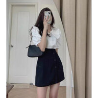 🌺🌺Chân Váy Chữ A Lưng Cao Khuy Lệch Vạt  Hàng Đẹp Giá Tốt Hot Hit Chất Nhung Tăm Cao Cấp Chuẩn Xịn Mặc Tôn Dáng